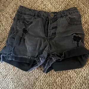 NOBO Black Distressed High-Rise Denim Shorts